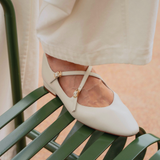 Great Criss-Cross Mary Janes in Buttercream