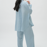 Friday Linen Shirt in Coral Blue