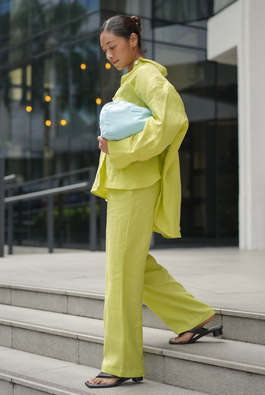 Brunch Linen Pants in Lime