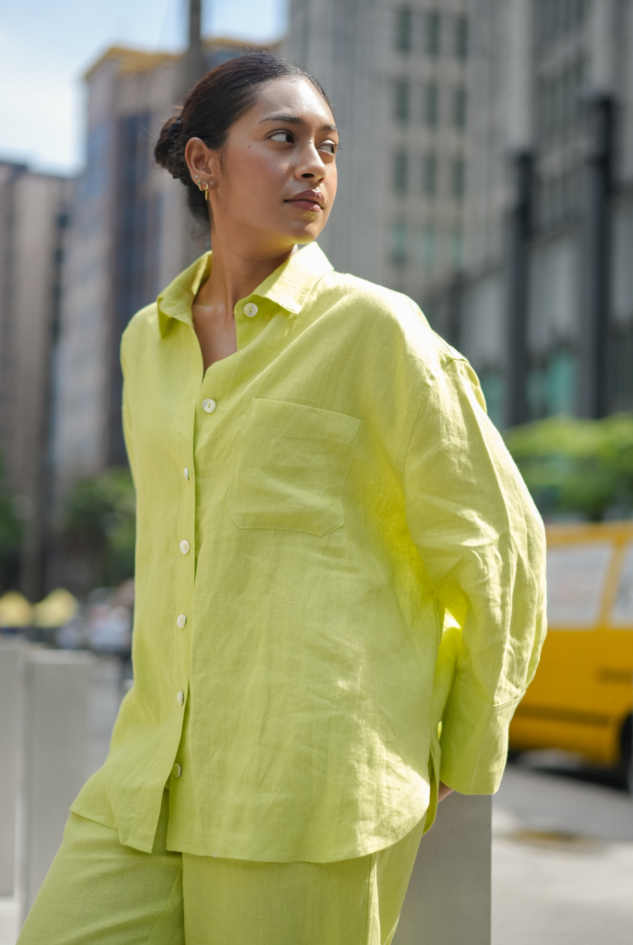 Friday Linen Shirt in Lime