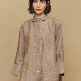 Friday Linen Shirt in Taupe