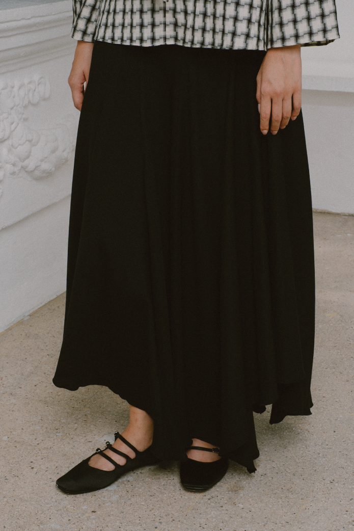 Technical Printed Skirt in Black