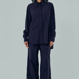 Friday Broderie Trousers in Navy