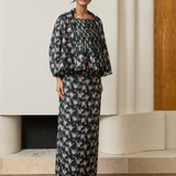 Asha Ramie Skirt in Violet Floral