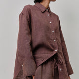 Friday Linen Shirt in Plum