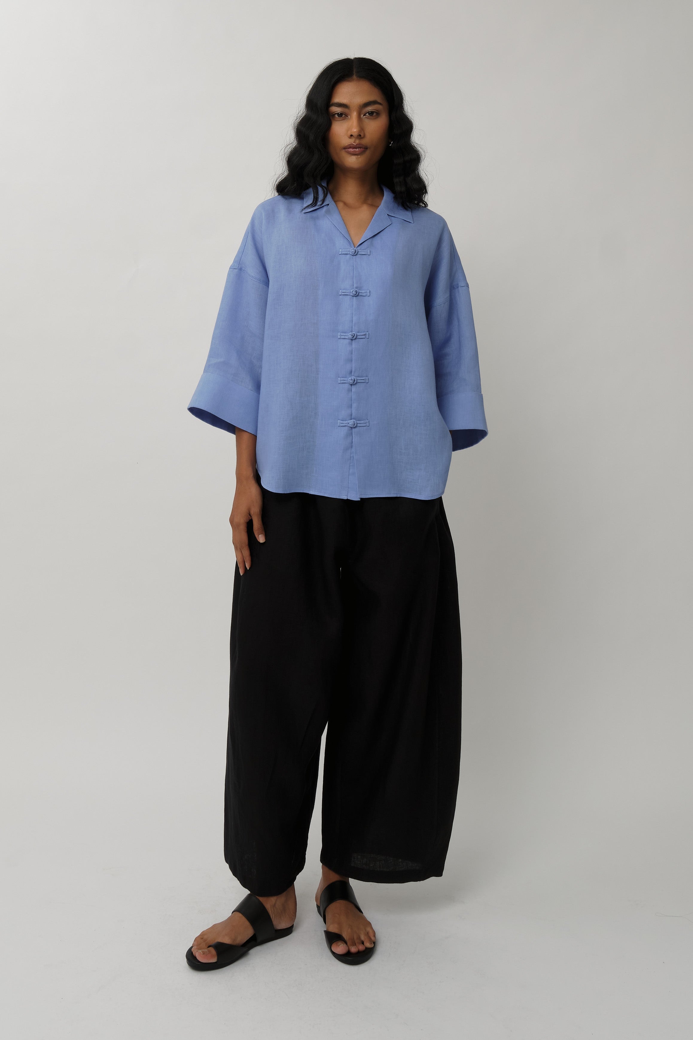 Ms. Lim Linen Shirt in Periwinkle