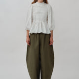 Claudia Poplin Blouse in White