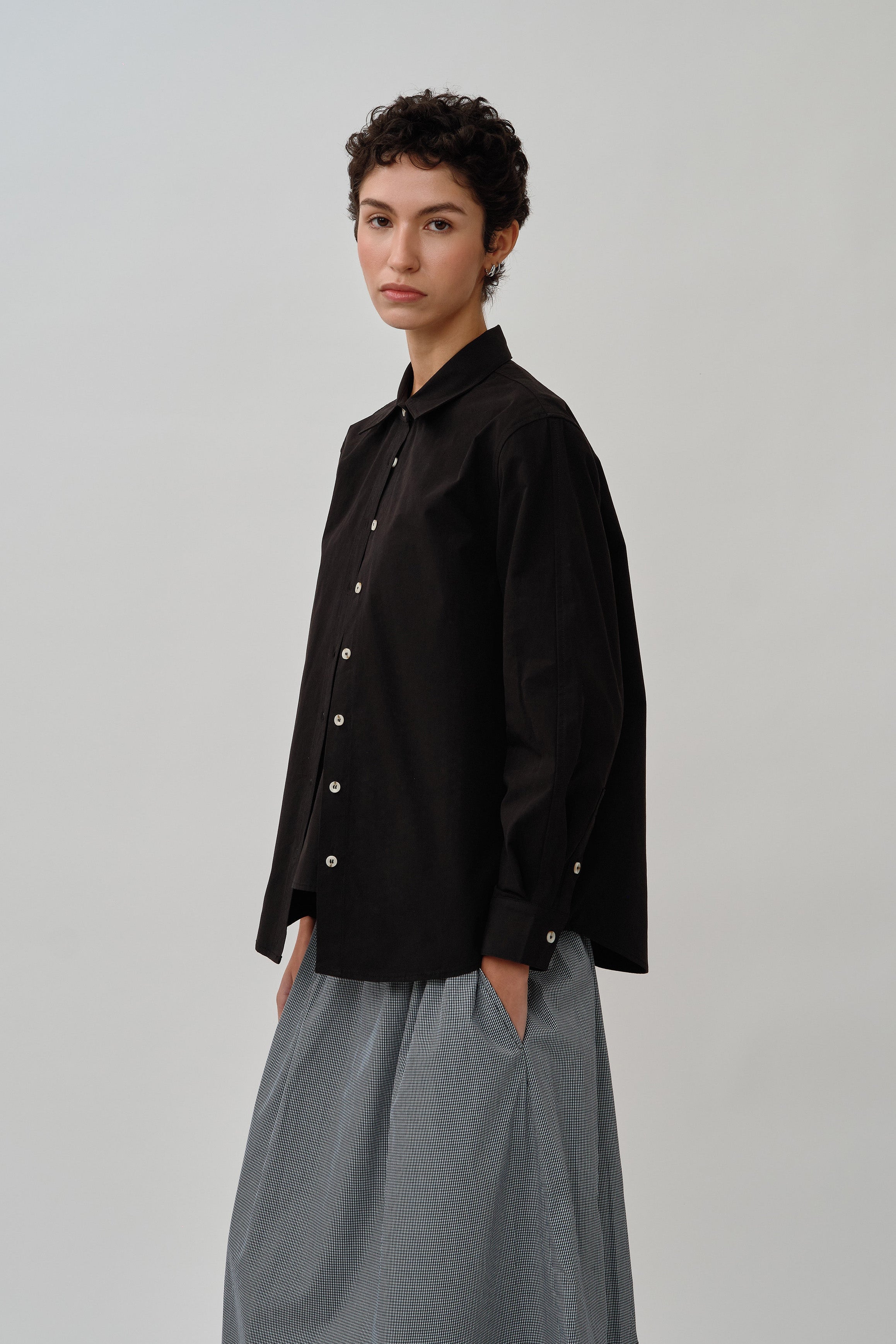 Shift Shirt Set in Black