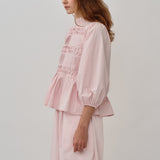 Claudia Poplin Blouse in Pink