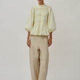 Claudia Poplin Blouse in Yellow