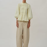 Utility Twill Barrel Pants in Beige