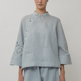 Narumi Linen Tunic in Powder Blue