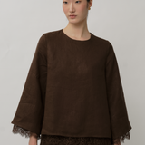 Salon Linen Top in Truffle