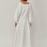 Solstice Linen Dress in White