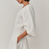 Solstice Linen Dress in White