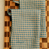 Ina Linen Gingham Tea Towels in Soda