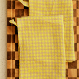 Ina Linen Gingham Tea Towels in Butter