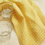Ina Linen Gingham Tea Towels in Butter
