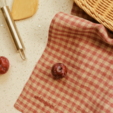 Ina Linen Gingham Tea Towels in Watermelon