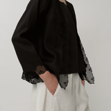 Thalia 2-Piece Linen Blouse in Noir