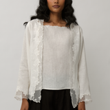 Thalia 2-Piece Linen Blouse in Porcelain