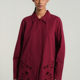 The Artist Poplin Shirt in Claret