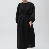 Daydream Linen Dress in Black