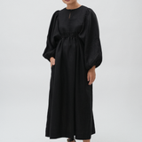 Daydream Linen Dress in Black