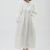 Daydream Linen Dress in White