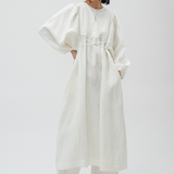 Daydream Linen Dress in White