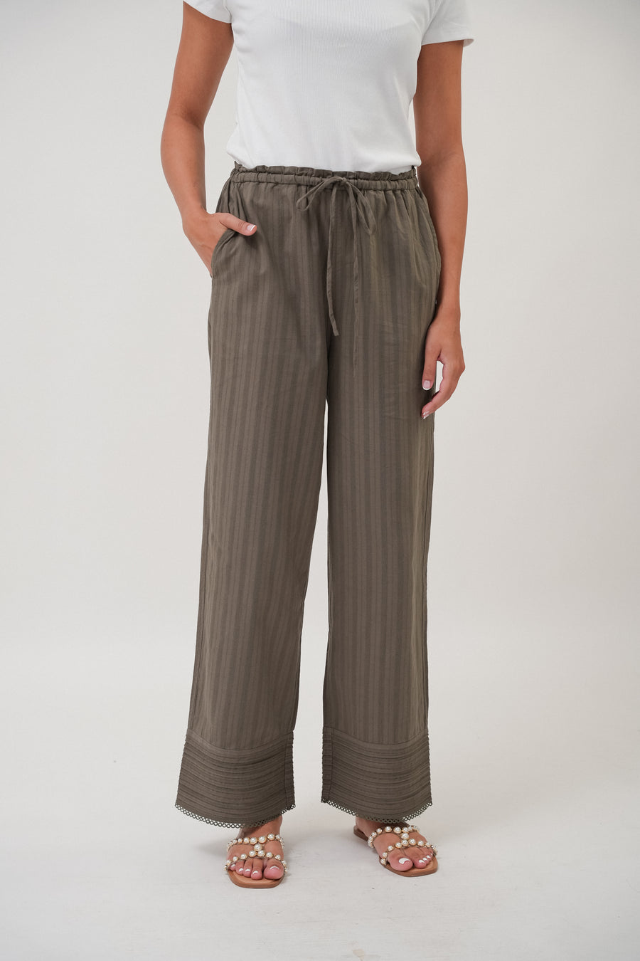 Lalitha Pleated Pants in Olive