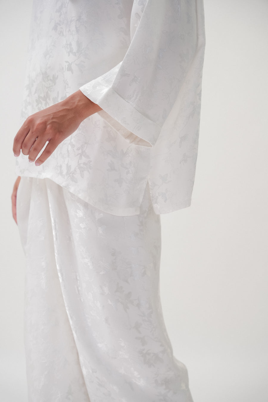 Tai Tai Jacquard Blouse in White