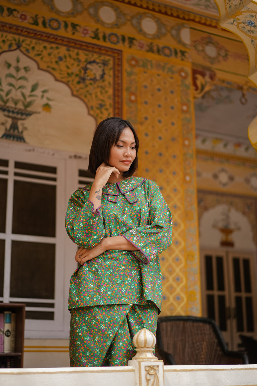 Siti Kedah Set in Green Floral