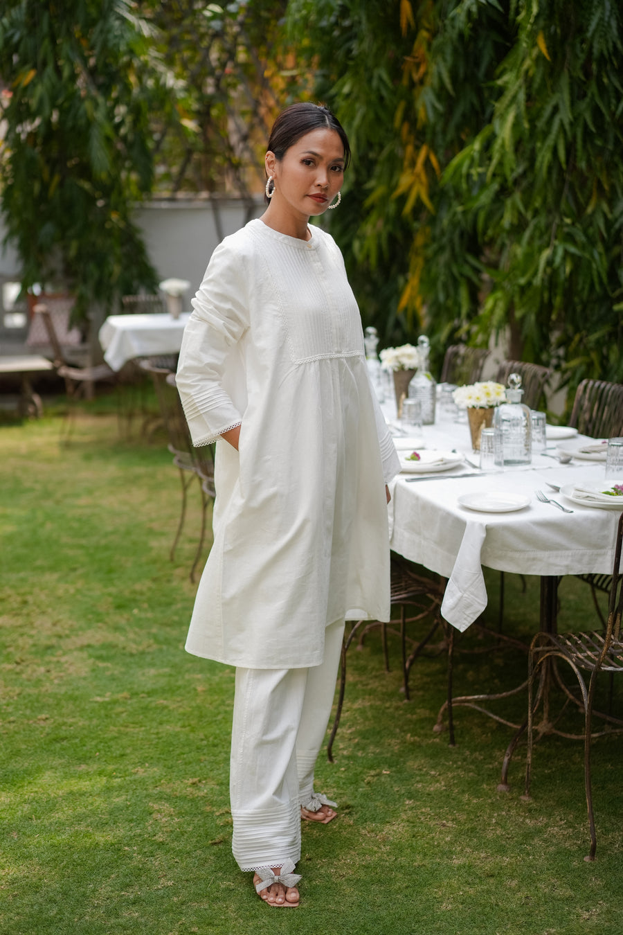 Lalitha Pleated Pants in White