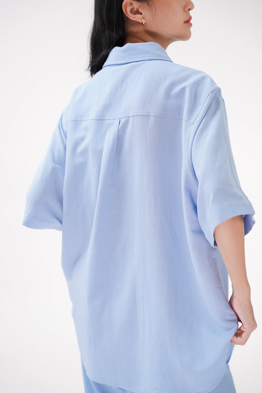 Editor Short Sleeve Shirt in Baby Blue