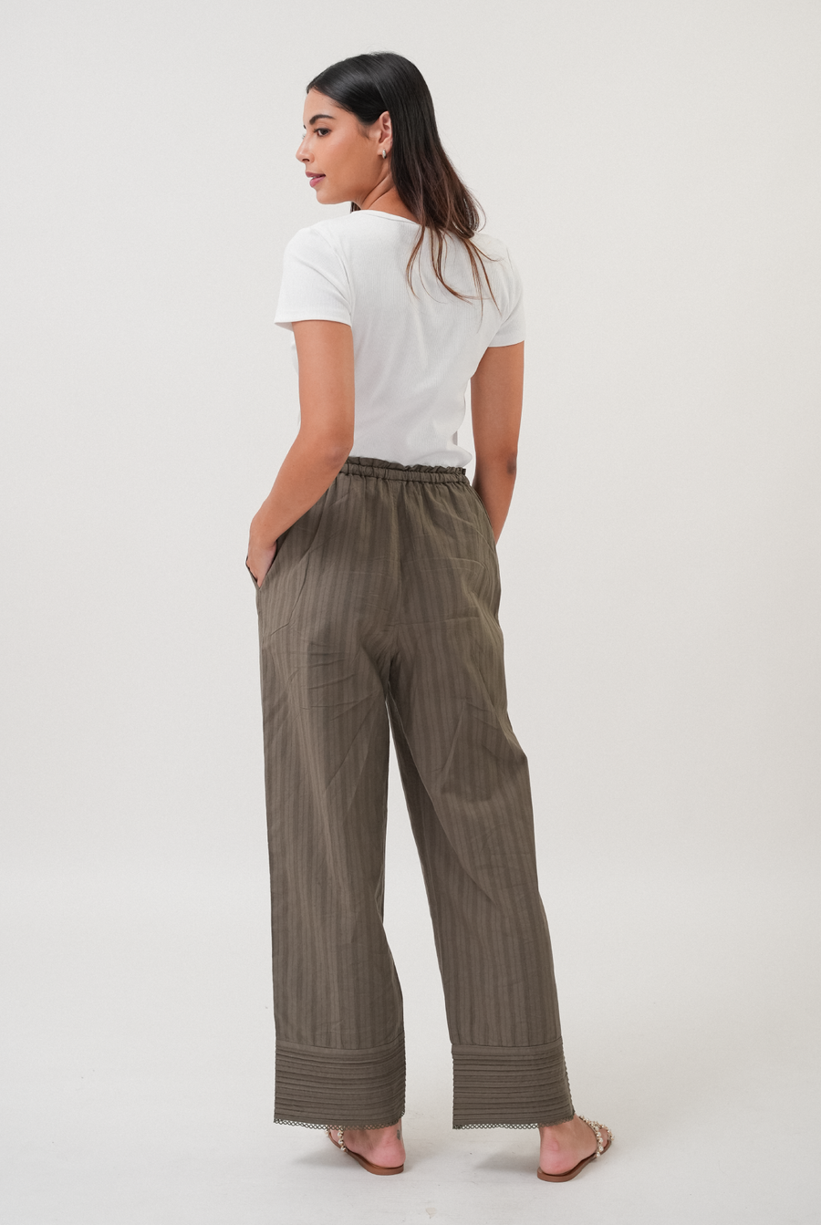 Lalitha Pleated Pants in Olive