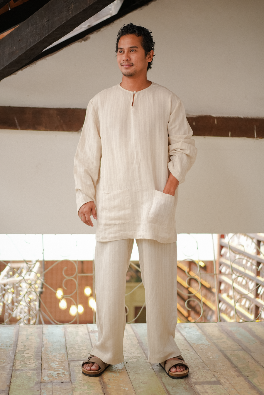 Musa Linen Set in Ivory