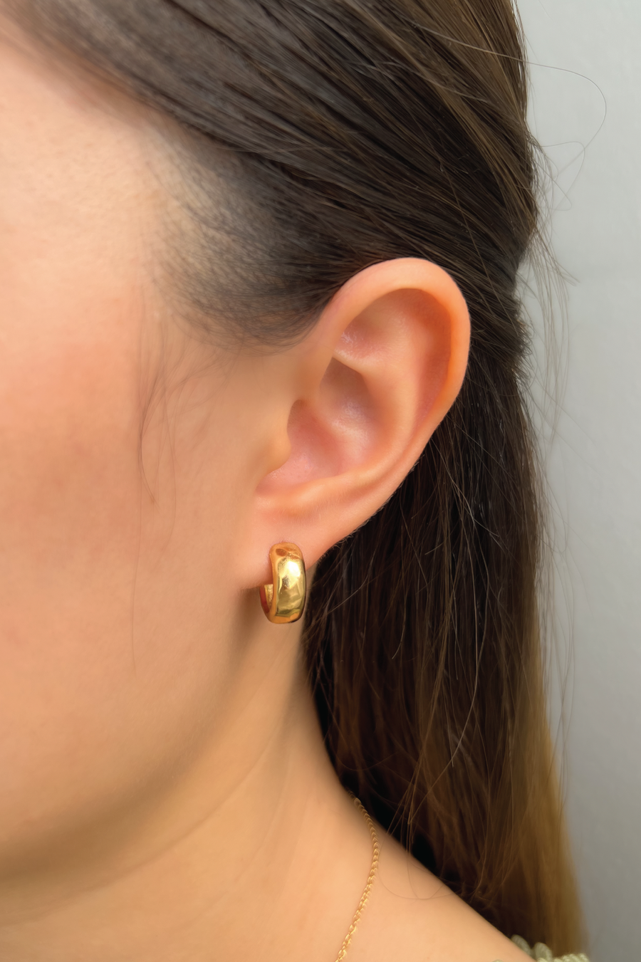 Coastal Wave Gold 10mm Huggie Earrings