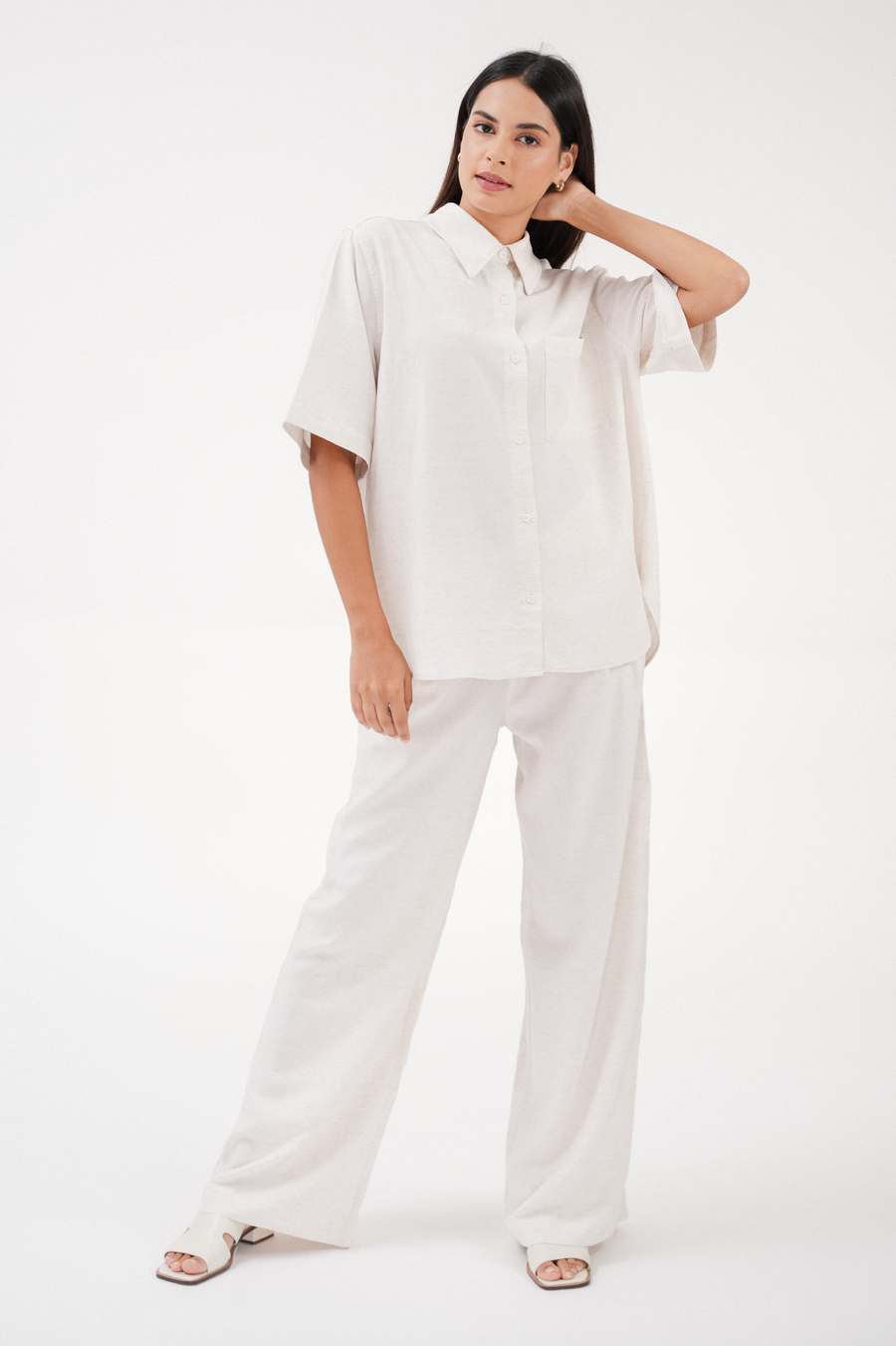 Editor Short Sleeve Shirt in Ivory